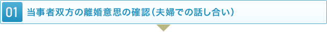 当事者双方の離婚意思の確認（夫婦での話し合い）当事者双方の離婚意思の確認（夫婦での話し合い）