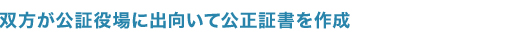 双方が公証役場に出向いて公正証書を作成