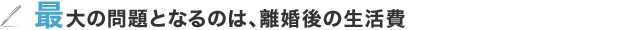 最大の問題となるのは、離婚後の生活費